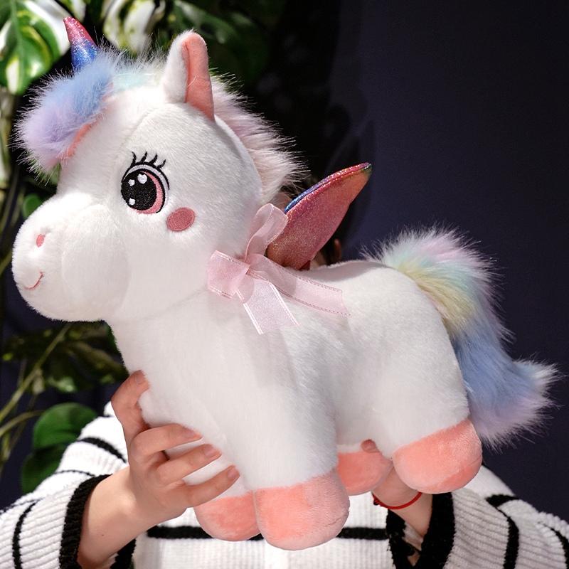 New Cartoon Rainbow Unicorn Plush Doll Cute Colorful Hair Unicorn Stuffed Animal Home Decoration Gift For Children