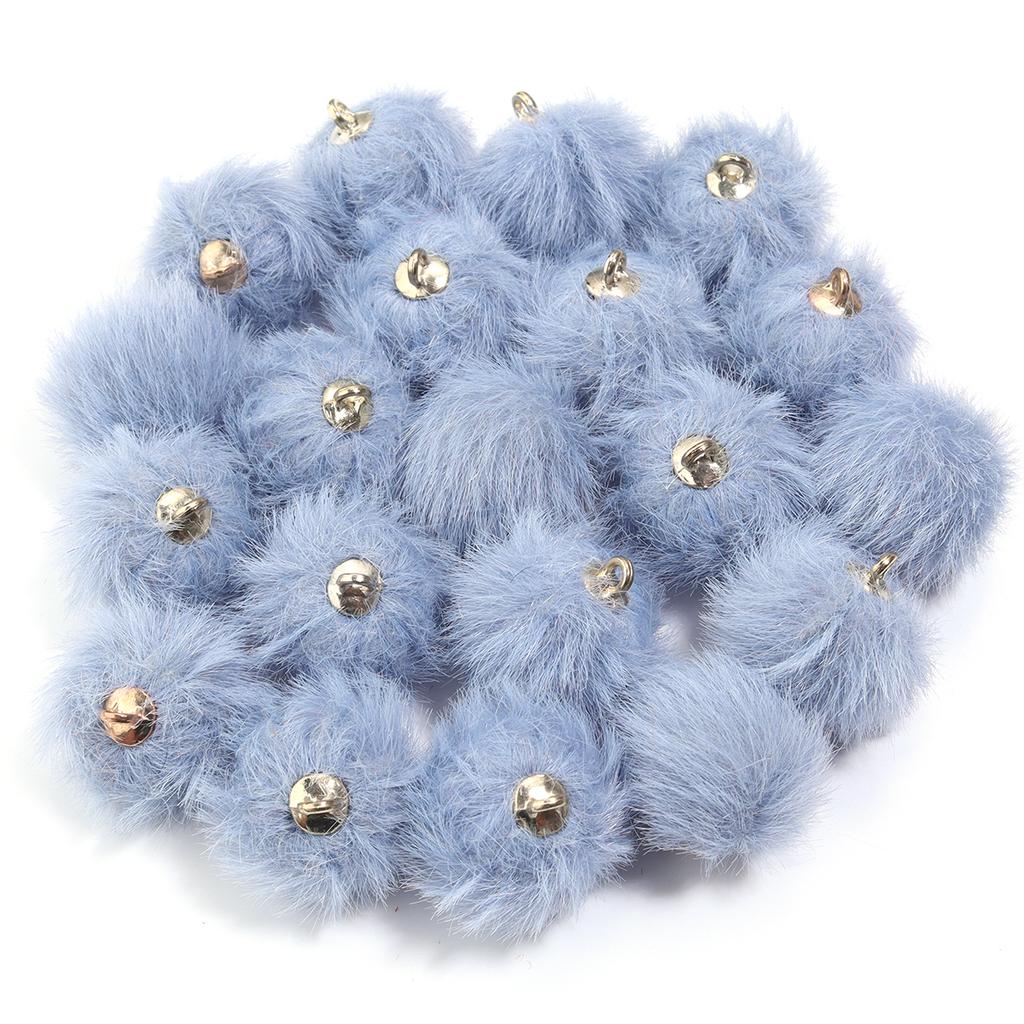 20pcs 16mm Plush Fur Covered Ball Beads Charms Cute Pompom Charms For Jewelry Making DIY Bracelets Necklace Earrings Accessories