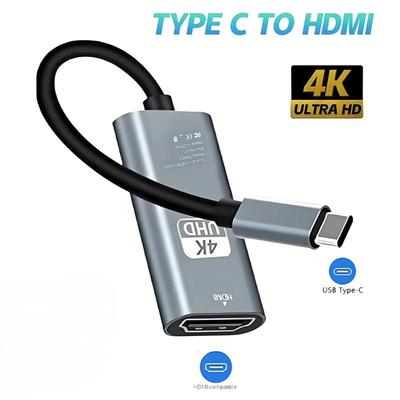 USB 3.1 Type-C su HDMI suderinamas adapteris 4K 60Hz 30Hz HDTV keitiklio laidas, skirtas MacBook Air iPad Samsung nešiojamasis kompiuteris kompiuteris kompiuteris televizoriaus ekrano raktas