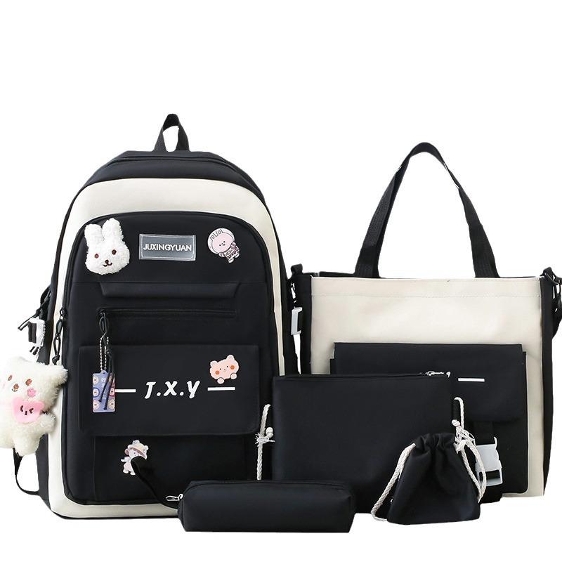 Primary School Boys Five Piece Set Junior High School Students High School Students Backpack Female College Students Backpack