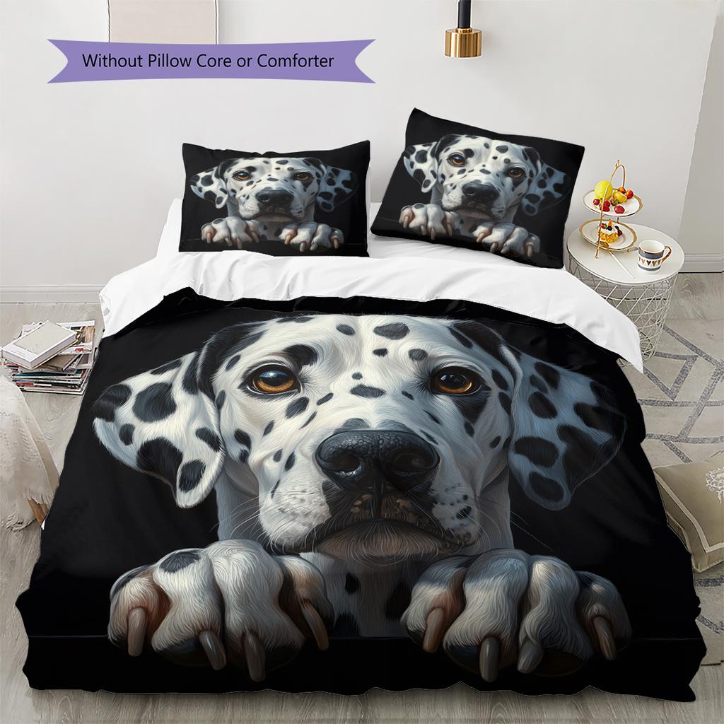 Dalmatian Pattern Bedding Home Decoration Birthday Gift (1 * duvet cover + 2 * pillowcase, without core)