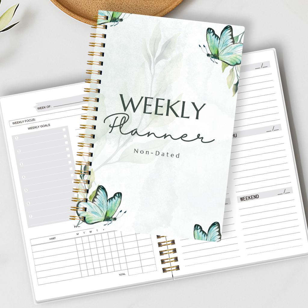 Undated Weekly Planner Spiral Notebook With Habit Tracker To Do List Goal Setting Stickers For Work School