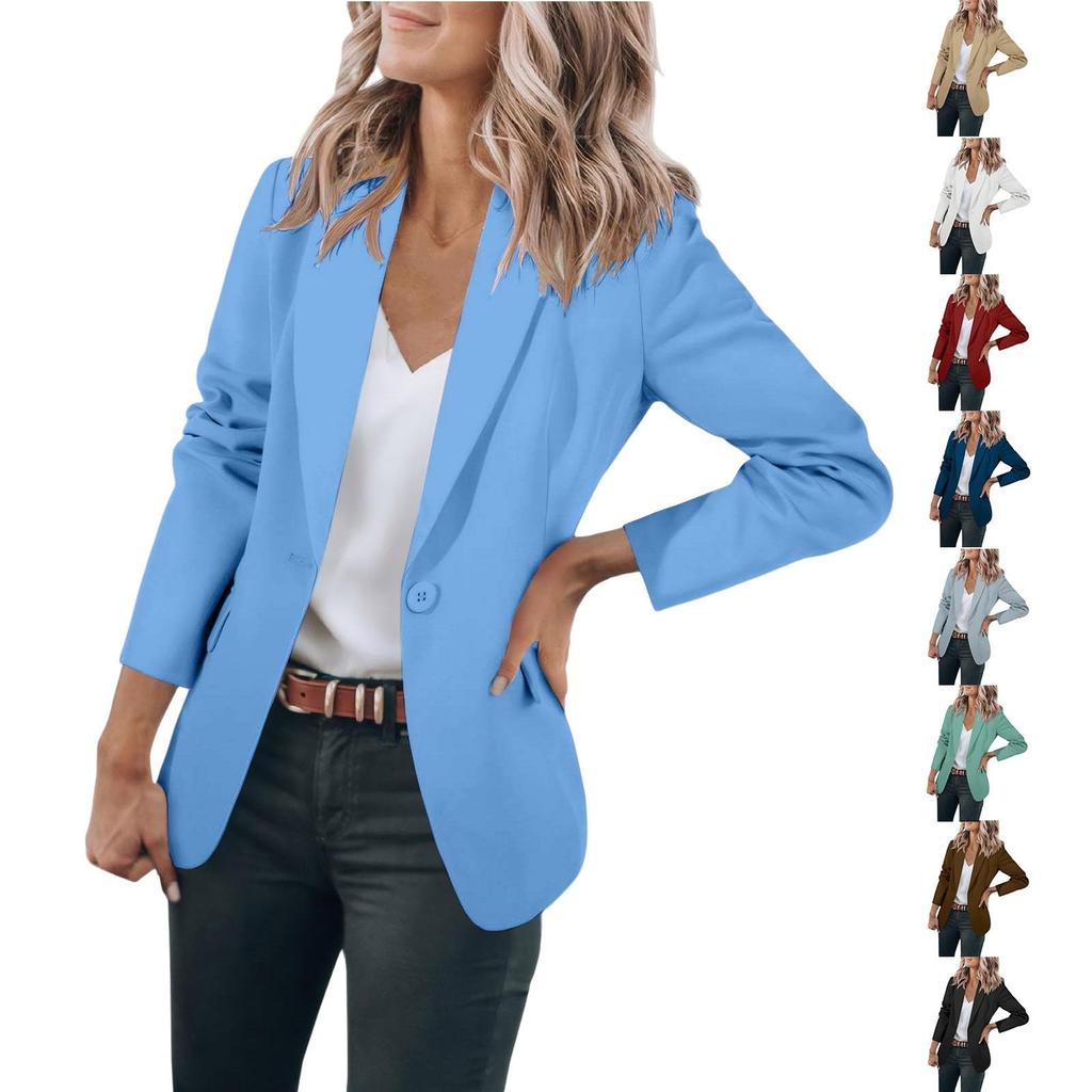 Women's Color Long Sleeve Lapel for Work Casual Commute