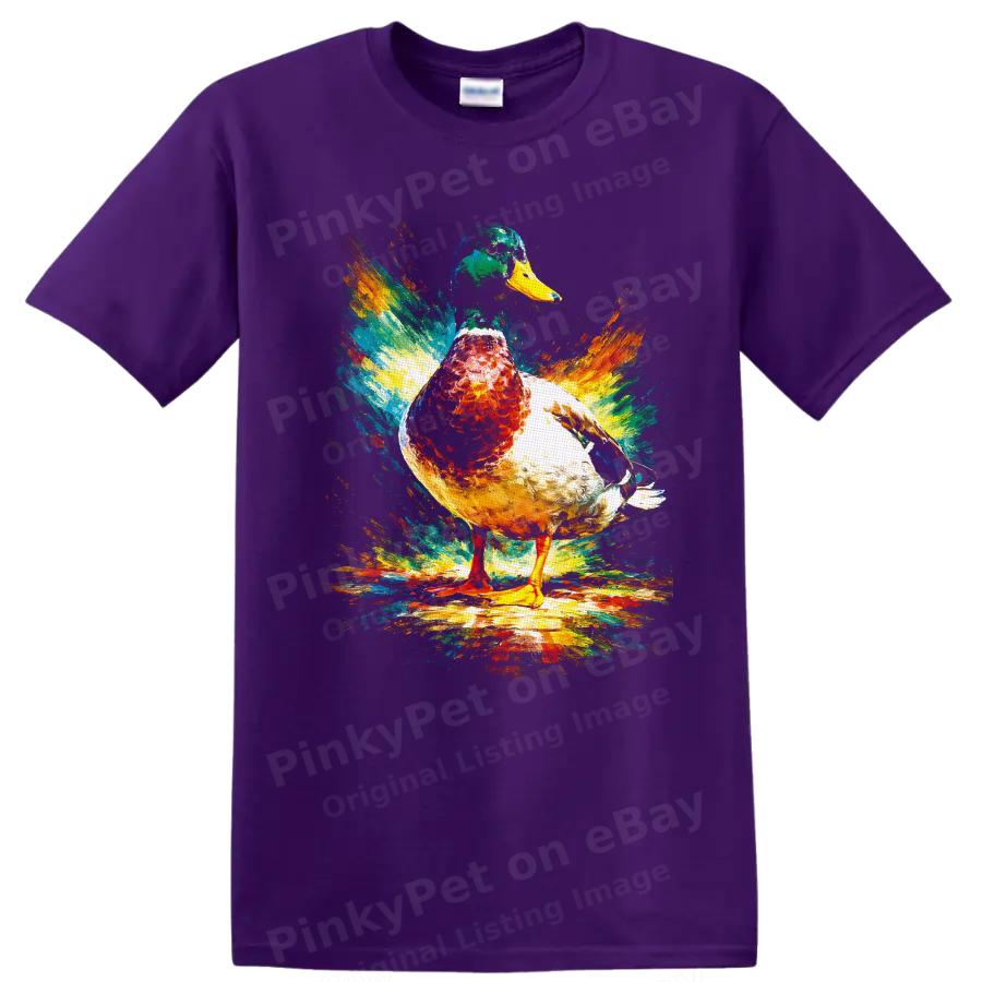 Mallard Duck Color Splash Art T Shirt Vibrant Wildlife Painterly Graphic Tee