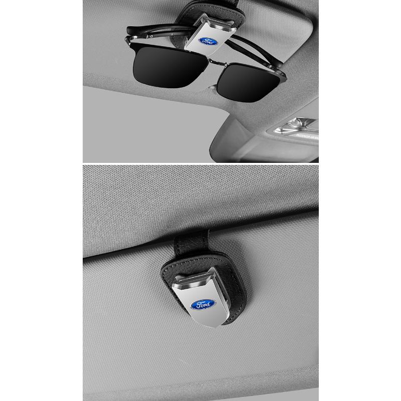 Osłona przeciwsłoneczna Samochodu Pudełko na Okulary Klips do Okularów Przeciwsłonecznych Uchwyt na Kartę Bilet Stojak Dla Ford Focus Mk2 Party Mk3 Ranger Mondeo Mk4 Fiesta Akcesoria Samochodowe