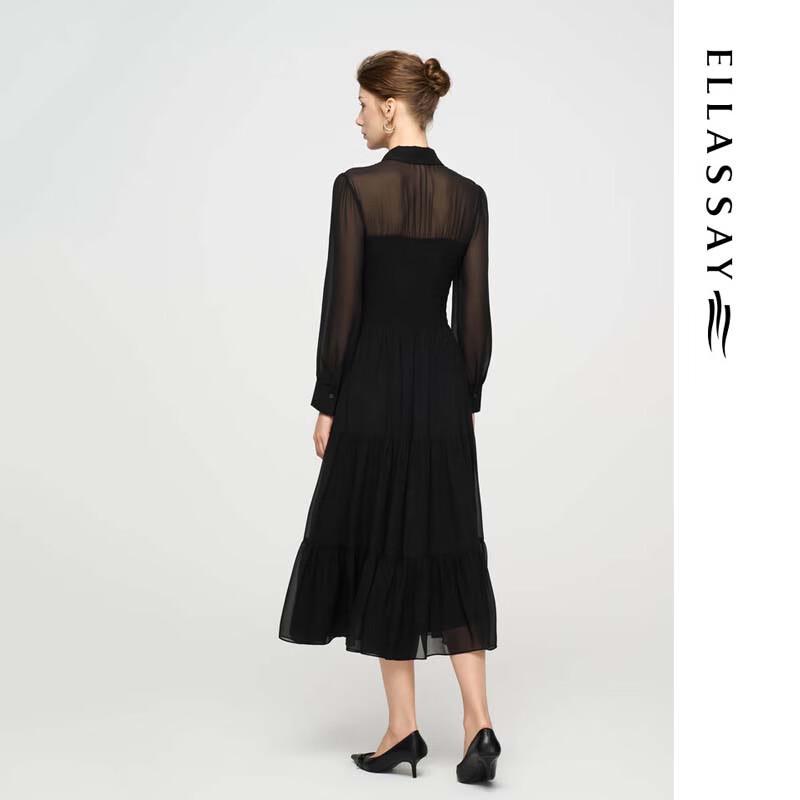 ELLASSAY Women's Elegant Long-Sleeve Dress