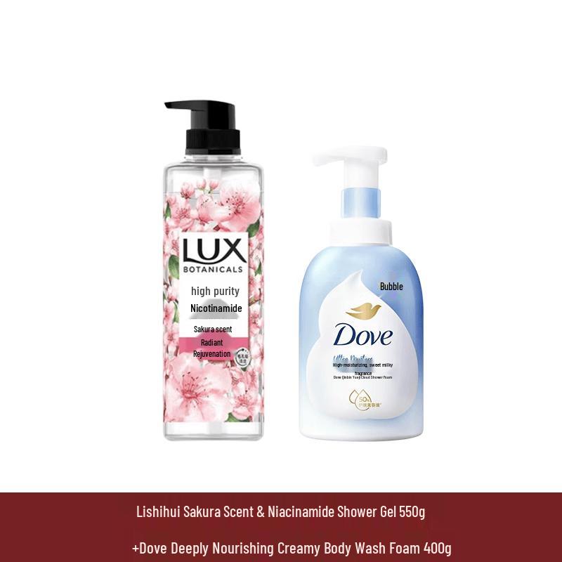 Lux Cherry Blossom & Niacinamide Shower Gel & Mousse Set