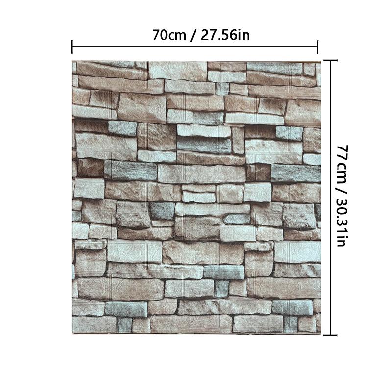 70*77cm 3d Paper Wall Adhesive Wallpaper Brick Pattern Home Decoration DIY Waterproof Wall Stickers Decoration for Bedroom Room