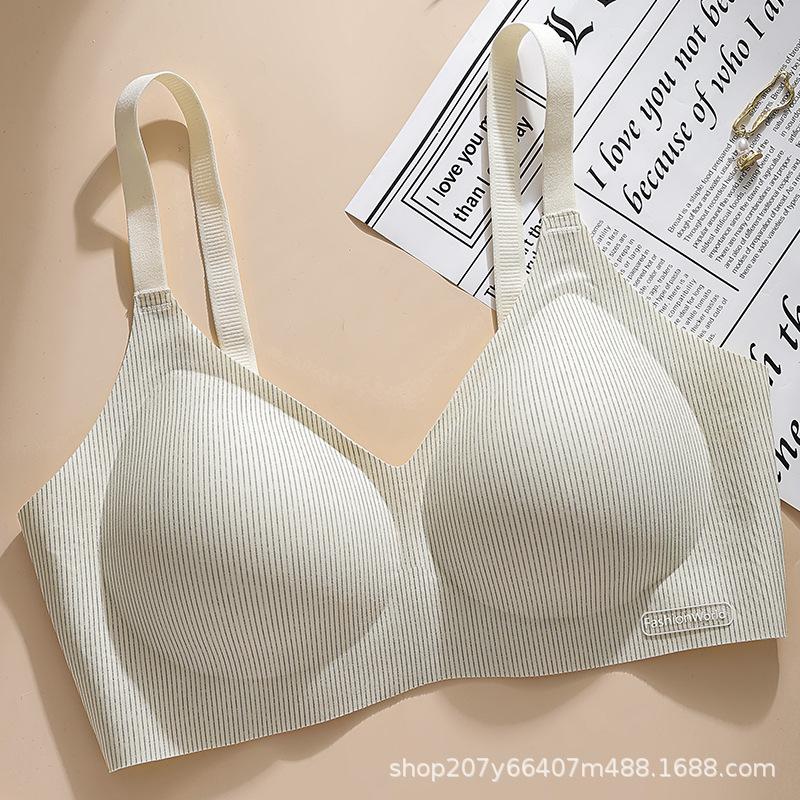 Women Seamless Wireless Thin Cup Comfortable Push Up Bra Anti Sagging Side Support