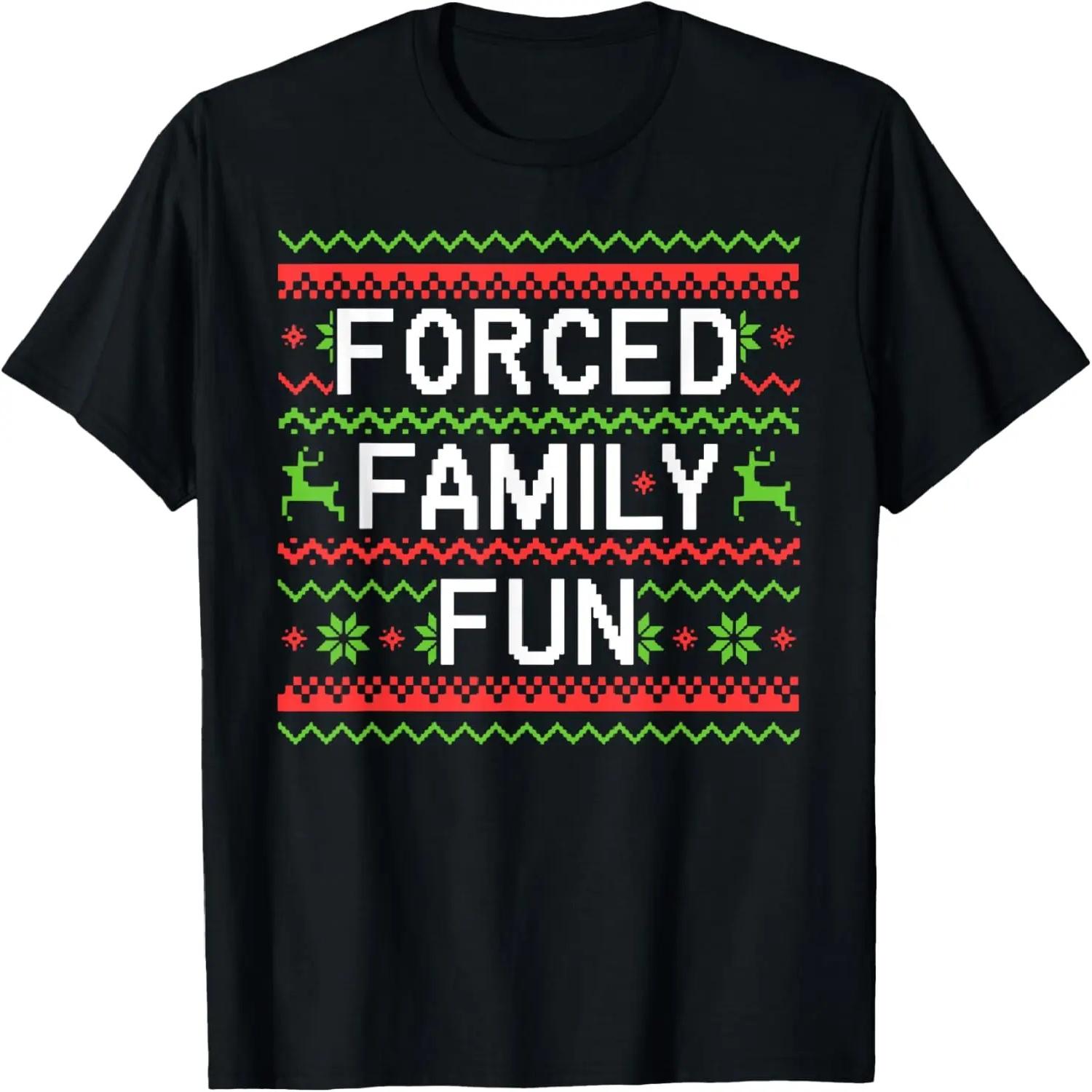 

Family Forced Fun Funny Sarcastic Christmas Pajama Family T-Shirt XXXXXL чорний