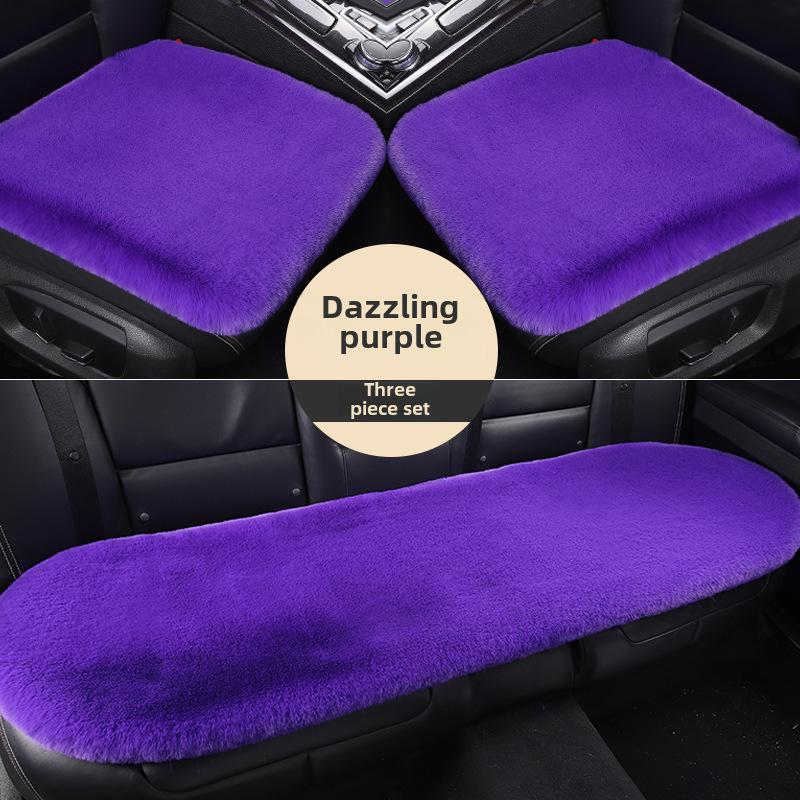 Universal Plush Winter Car Seat Cushion Set - Thick, Warm, Three-Piece, 1200g