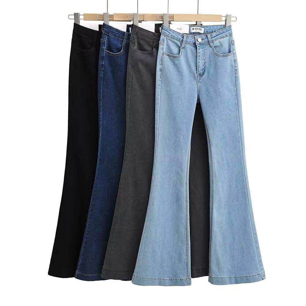 YPFF Trendy Women's High Waist Butt-Lifting Skinny Micro Flare Jeans - Autumn European & American Style Fashion.