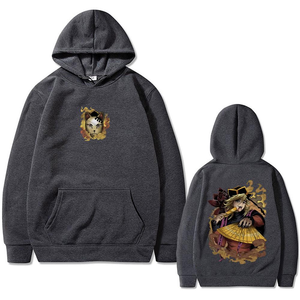 Anime Demon Slayer Douma Graphic Hoodie Men Women Cartoon Fashion Oversized Pullover Hoodies Male Casual Fleece Tracksuit