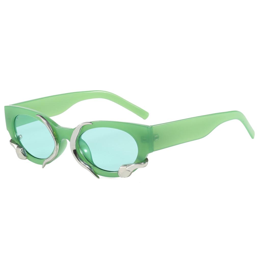 Metal Hinge Year of The Snake Limited Sunglasses Retro Spice Bar Technology Sense Concave Shape Sunglasses Tide Girl Glasses.