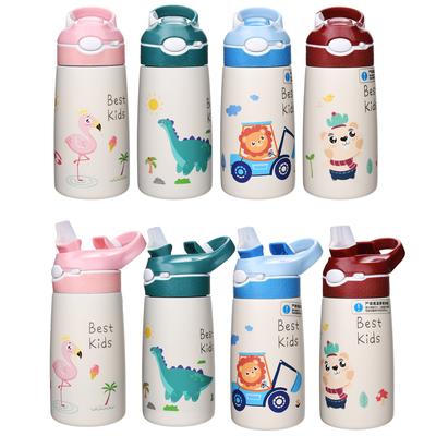 400ml crianças garrafa térmica de água caneca térmica bebê pato faturado palha 316 frascos de vácuo de aço inoxidável copo térmico