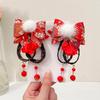 Chinese New Year Style Tassel Hairpin 2pcs Bow Decorative Performance Clothing Hairpin Set Acce E5N3