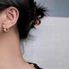 Minimalist Silver Pearl Gourd Stud Earrings - Versatile Fashion Style for Women