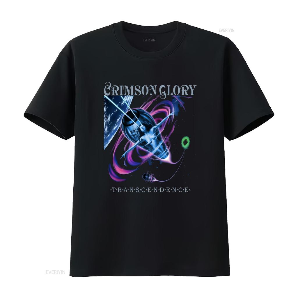 Vintage Heavy Metal Crimson Glory Transcendence Album Sci Fi Space Print Casual T Shirt vintage Washed Slightly Unisex Stylish