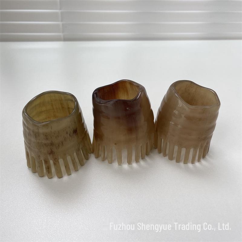 Ox Horn Shampoo Comb: Horn Tip Head Massager & Acupoint Therapy Triangle Comb
