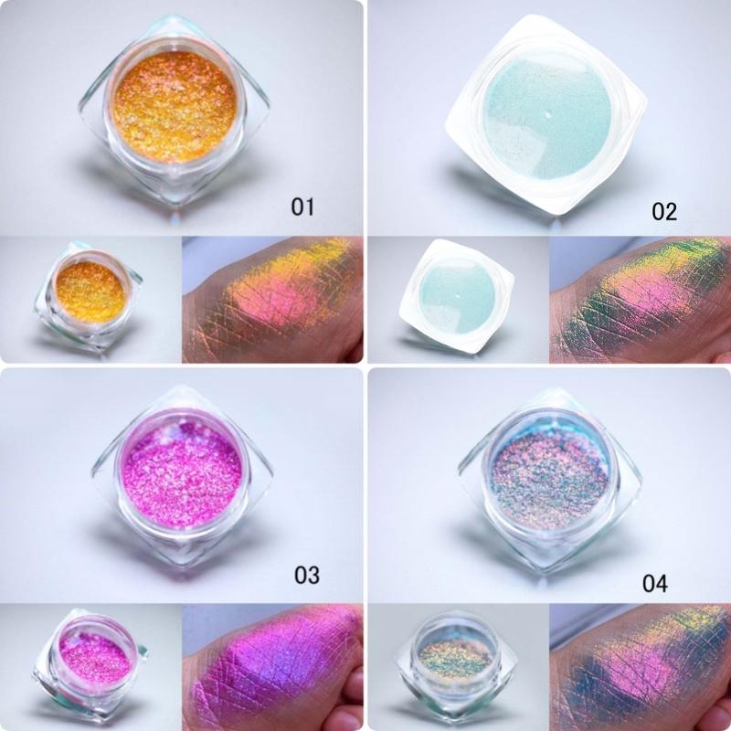 Coloretto Chrome Nail Powder,Color Shifting Nail Powder Pigment Glitters Dust Mirror Effect for Gel Polish Nail Decors