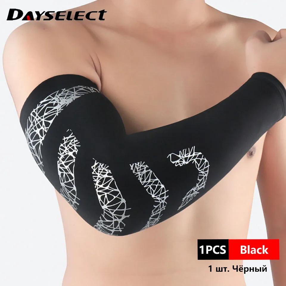 Durable And Safe 1Pcs Sports Arm Protection Silicone Anti Slip High Elastic Compression Sun Protection Sleeve Basketball Tennis Cycling Fitness