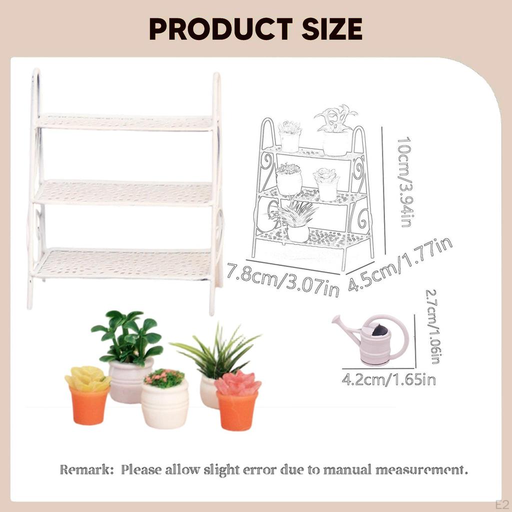 Dollhouse Accessories Doll House Decor Mini Plant Stand Set Micro Landscape Photo Props