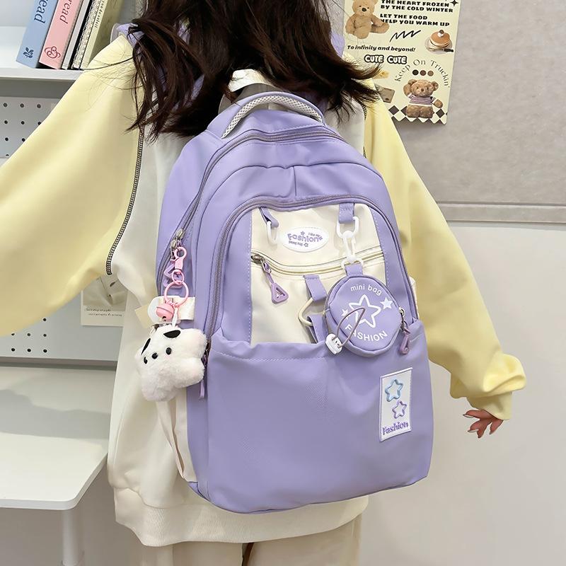 Neuer Ins Style Hoher Wert Koreanische Version mit Großem Fassungsvermögen Vielseitige Schultasche Junior High School und High School College Rucksack