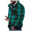 Men's Solid Color Plush Warm Coat Fleece Sweater Casual Coat Pocket Sweater  Winter Coat
