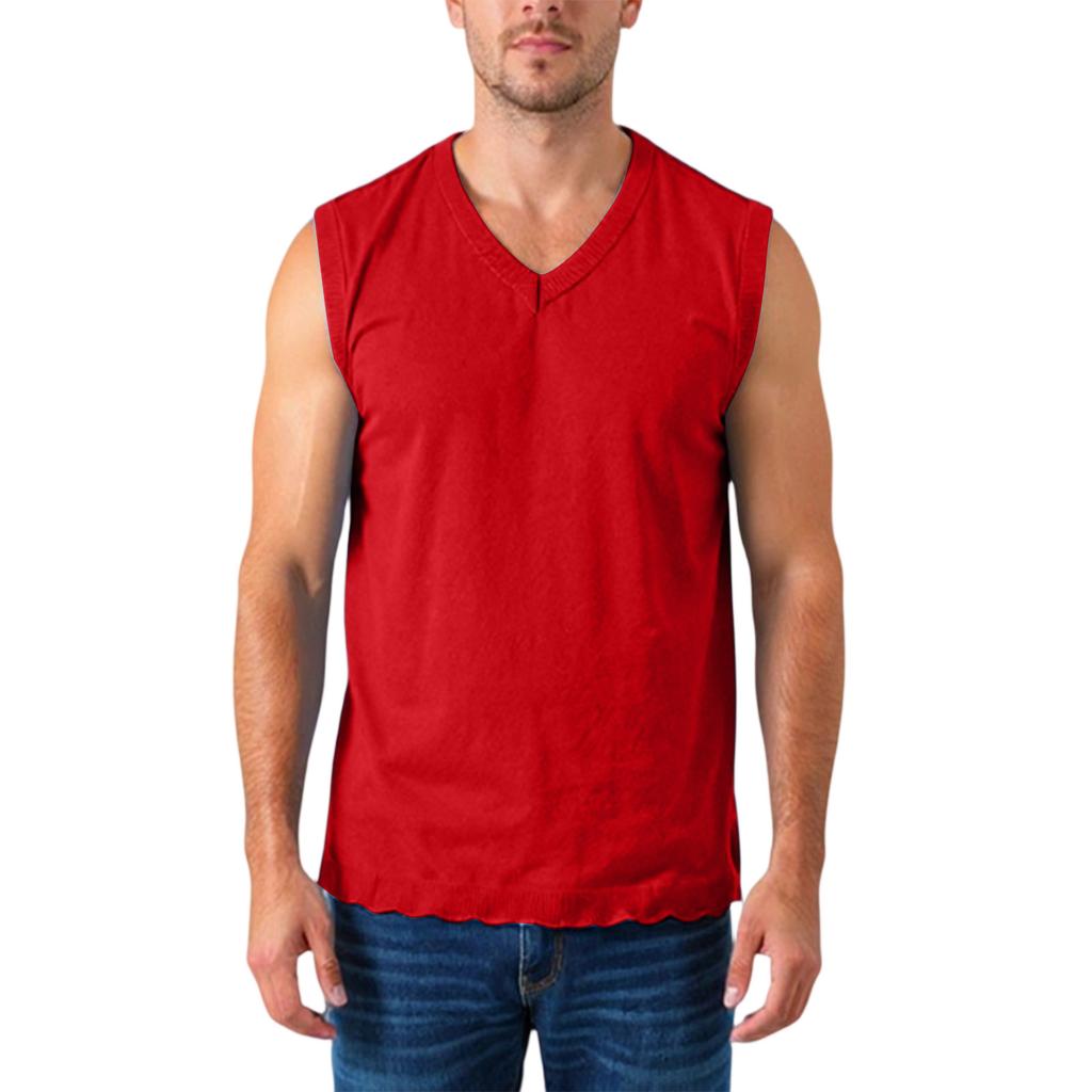 Herren V-Ausschnitt Verdickte Strick Ärmellose Pulloverweste