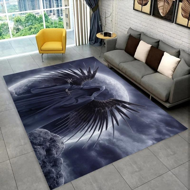 Grim Reaper Death Skull Gothic Area Rug,Carpet Rug for Home Living Room Bedroom Sofa Doormat Decor,kids Non-slip Floor Mat Gift