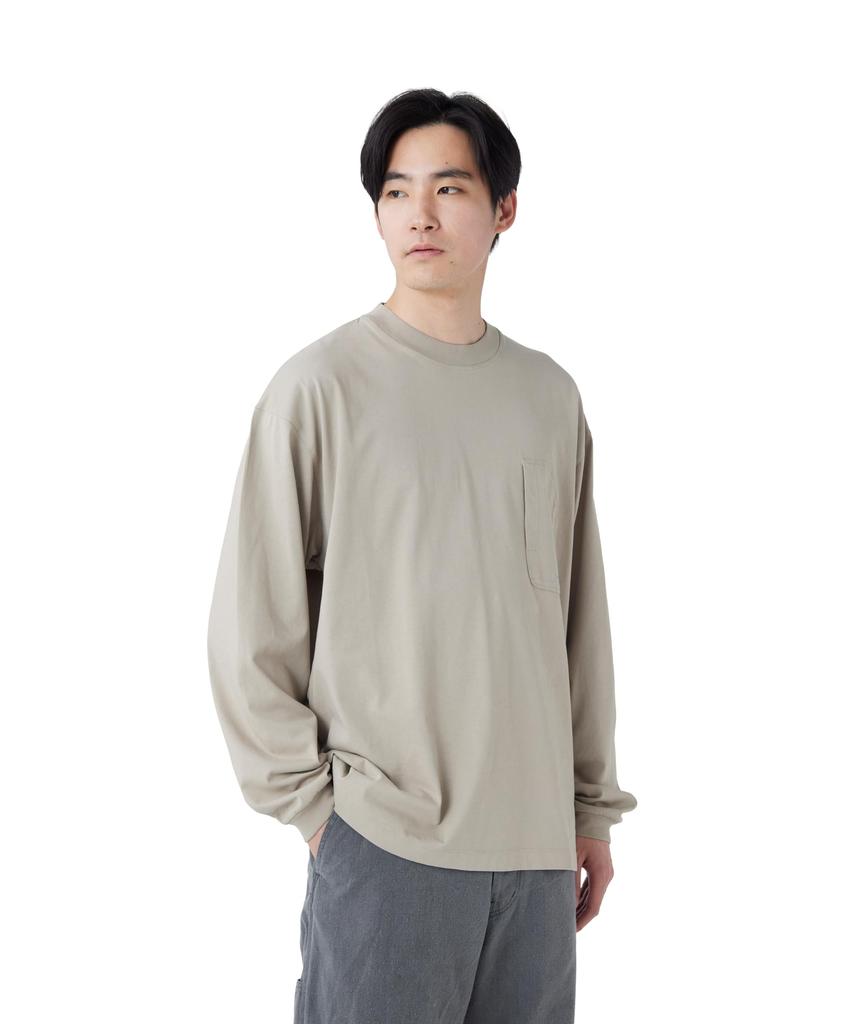 Snow Peak Organic Mercerized Long Sleeve for Men and Women GREIGE M T-Shirt CS-26SU005 - Long-sleeved T-shirt -