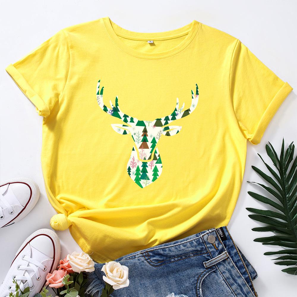 Women's Pure Cotton Loose Top Round Neck Short Sleeves T-Shirts Women’s