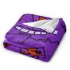 Cartoon Gengar Lila)Decke Pokemon-Motiv Dekorativer Flanell-Überwurf für das Wohnzimmer Weiche Warme Tagesdecke Geschenkidee