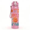 1PC Regret To Miss Basketball Letter 750ml Color Plastic Sports Water Bottle Leakproof Flip Straw Lid Suitable for Sports Office Home Use