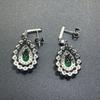925 Sterling Silver Crushed Ice Pear Cut 2ct Emerald Created Moissanite Gem Wedding Drop Earrings Fine Jewelry