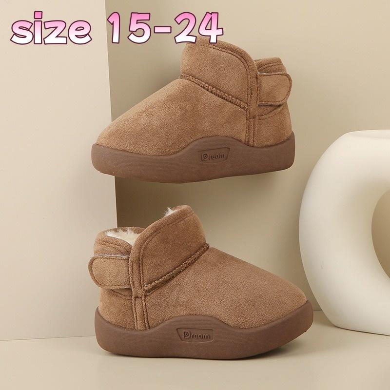 Cozy Winter Snow Boots for Baby Toddler Boys Girls Plush Warm Short Booties Kids Cotton Shoes Size 15-24