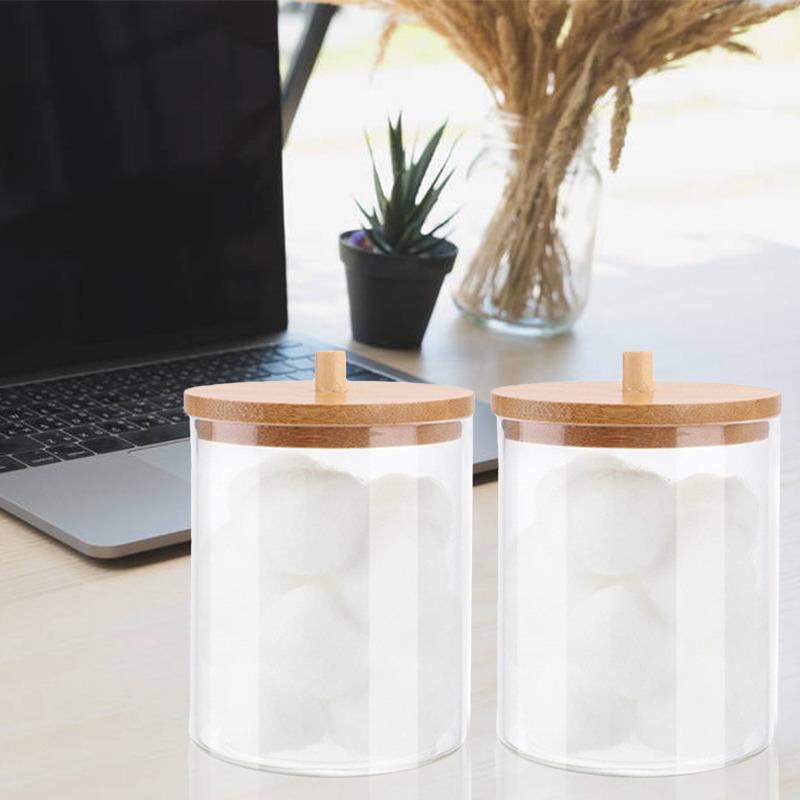 Cotton Swab Storage Box Makeup Organizer Cosmetics Jewelry Boxes Double-layer Bathroom Makeup Cotton Swab Container With Lid