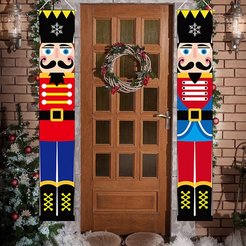 Vánoční dekorace pro domácí Louskáček Voják Banner Vánoční ozdoba Vánoční závěs na dveře Vánoce Navidad Nový rok dárky