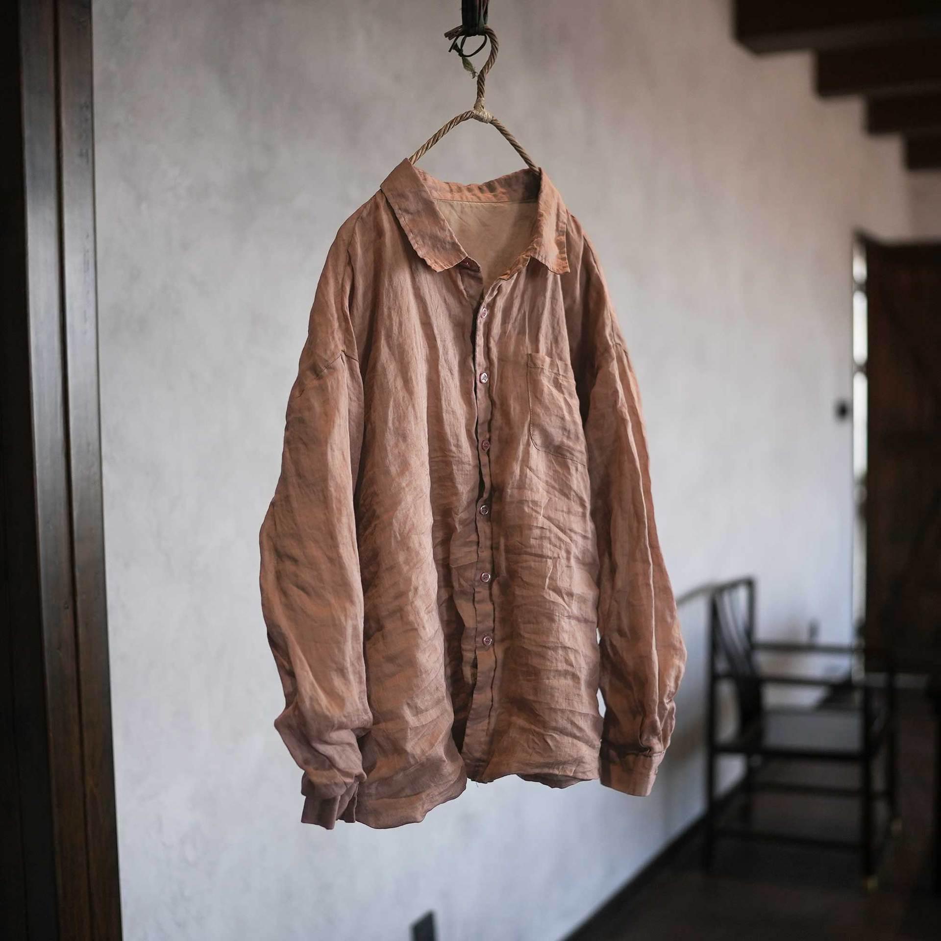 Женская ретро-рубашка из рами с двойным слоем, повседневная One Size