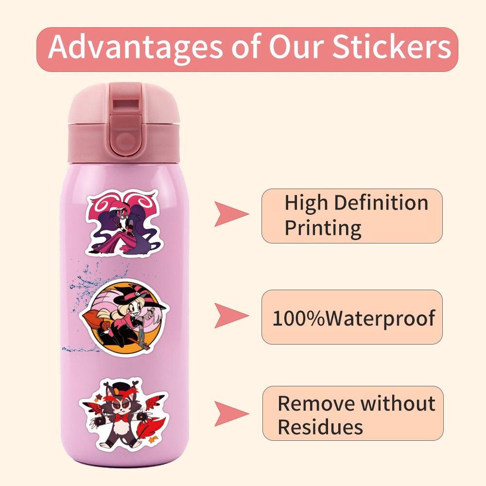 120 New Hazbin Hotel Graffiti Stickers Laptop Suitcase DIY Stickers