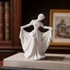 Soft Lines Ballerina Art 3D Printed Dancer Figurine, Elegant Dance Girl Statue with Flowing Dress, Aesthetic PLA Home Decor Sculpture for Decor,