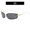 Rimless  Metal Small Frame Sunglasses Rectangle Fashion Popular Women Men Shades Square Sun Glasses For Female Male