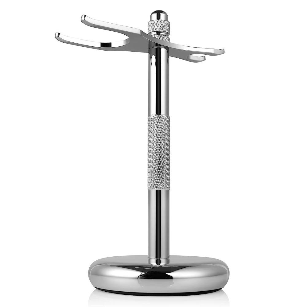 Zinc Zinc Alloy Construction Razor and Brush Stand Weighted Bottom Razor Storage Bracket Grooming Station