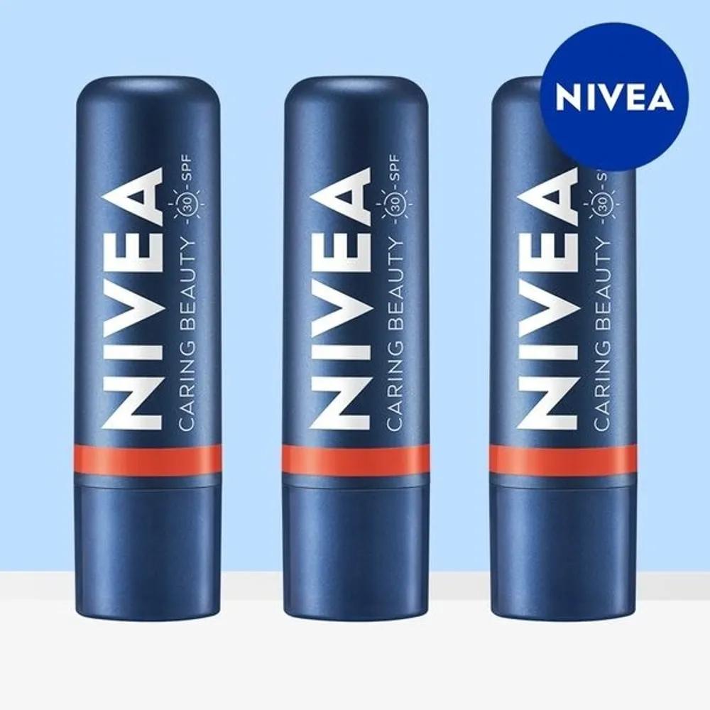 NIVEA Care & Color Lip Balm Cream Coral 4.8g 3 Pieces
