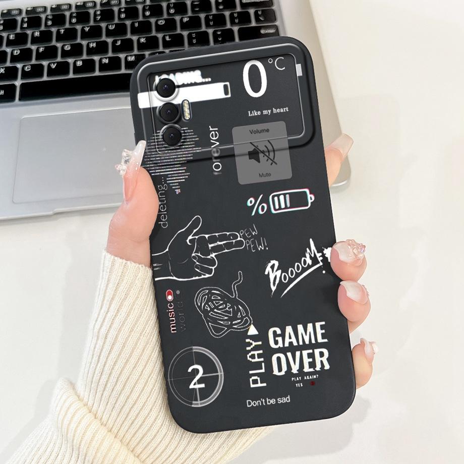 For Tecno Spark 8P KG7H KG7 KG7n Case Liquid Silicone Soft TPU Back Cover For Spark8P 8 P Phone Funda Gothic Black Night Bumper
