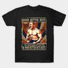 Asian Size Men Black Print T-shirt Good-Better-Best No-Cut Heat Transfer Print Cotton Tshirt