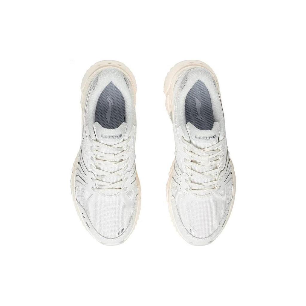 Li Ning Gathering Light Abrasion Resistant Breathable Low Top Running Shoes Women's White Gray ARXT006-3