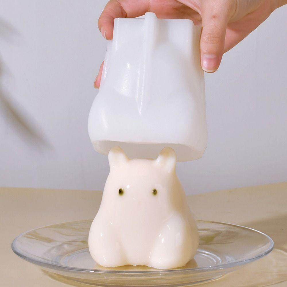 3D Dog Milk Pudding Mold Silicone Rabbit Bear Ice Cream Mold Cute Mousse Cake Molds  Home