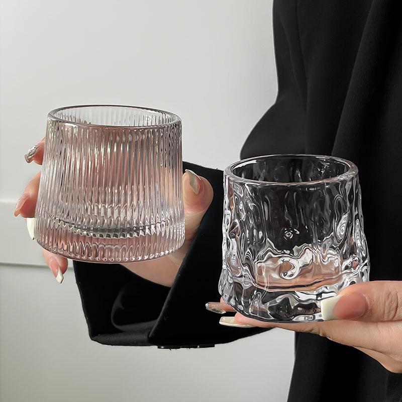 Double-Layer Chilled Glass Cup for Whiskey, Beer, Cocktails, and Cold Drinks