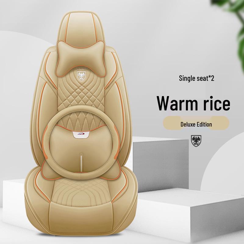 Universal Leather Car Seat Cover & Cushion for All Seasons - Winter Model